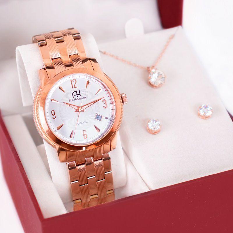Relógio Feminino Ana Hickmann Analógico Rosé AH28697Z - Relógio